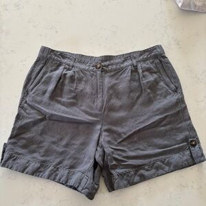 J. Jill Linen Blend Gray Rolled Hem Shorts Sz. 12